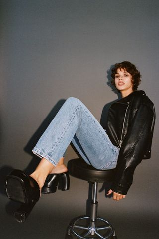 Zara + TRF Straight Leg Jeans with High Waist