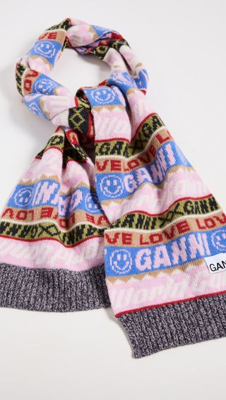 Ganni + Graphic Wool Scarf