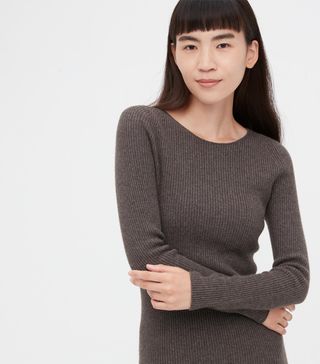 Uniqlo + 100% Cashmere 3D Knit Seamless Ribbed Jumper