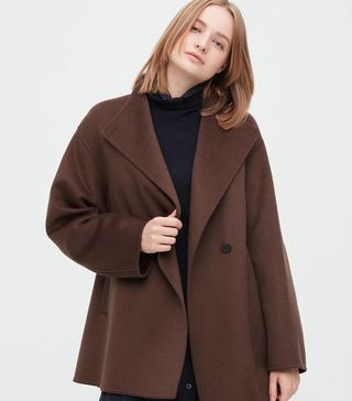 Uniqlo + Wool Blend Oversized Fit Short Coat