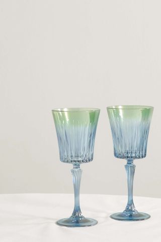 Luisa Beccaria + Shaded Set of Two Iridescent Degradé Water Glasses