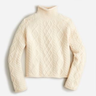 J.Crew + Cable-Knit Rollneck Sweater