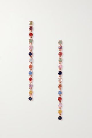 Roxanne First + Fancy 14-Karat Rose Gold Sapphire Earrings