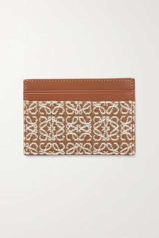 Loewe + Anagram Leather and Canvas-Jacquard Cardholder