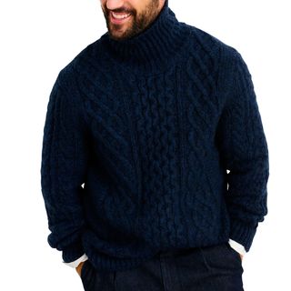 Alex Mill + Cable Stitch Turtleneck Fisherman Sweater