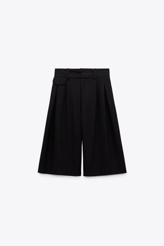 Zara + Pleated Bermuda Shorts