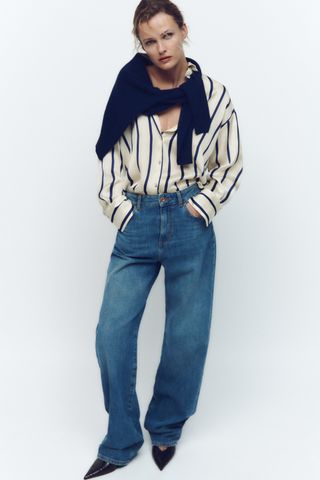 Zara + Oversized Stripe Shirt