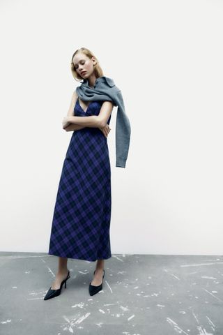 Zara + Plaid Flannel Dress