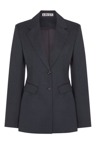 Kjinsen + Tailored Jacket Blue Grey Wool