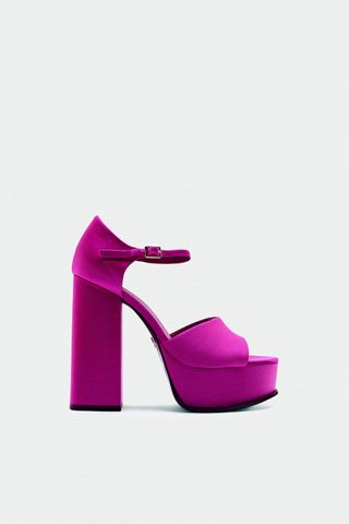 Zara + Satin Platform Sandals