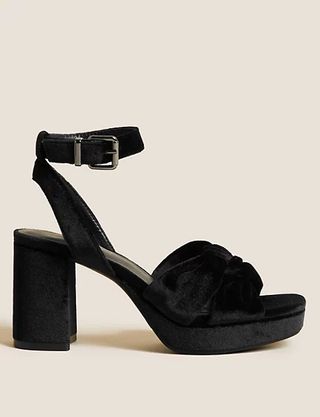 M&S Collection + Velvet Knot Ankle Strap Platform Sandals