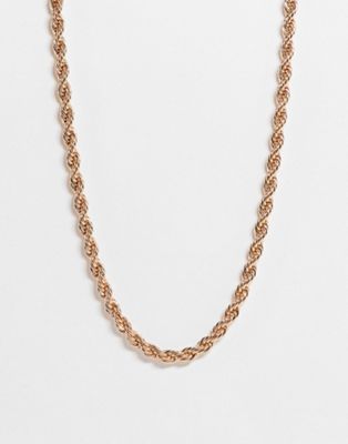 ASOS Design + Necklace in Rope Chain in Gold Tone