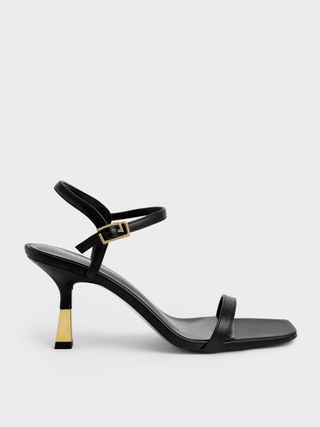 Charles & Keith + Black Ankle-Strap Heeled Sandals