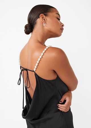 & Other Stories + Open Back Pearl Strap Dress