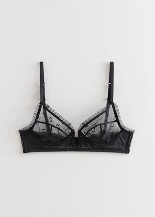 & Other Stories + Sheer Dotted Underwire Bra