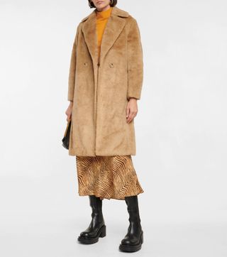 Vince + Double-Breasted Faux Fur Coat