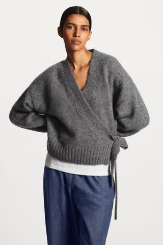 COS + Wool-Blend Wrap-Over Cardigan