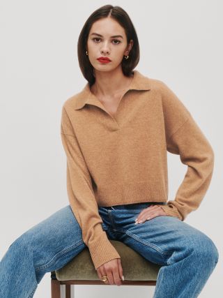 Reformation + Cashmere Polo Sweater