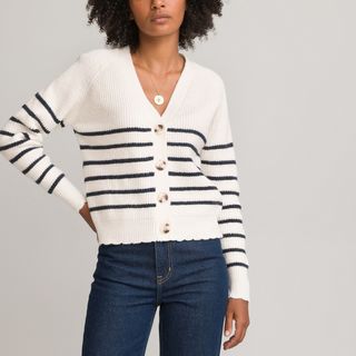 La Redoute Collections + Recycled Breton Striped Cardigan