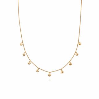 c + Isla Fossil Charm Necklace 18ct Gold Plate