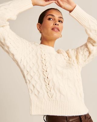 Abercrombie & Fitch + Fluffy Cable Crew Sweater