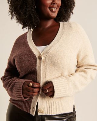 Abercrombie & Fitch + Spliced Short Cardigan