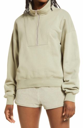 Fear of God Essentials + Half Zip Cotton Blend Pullover