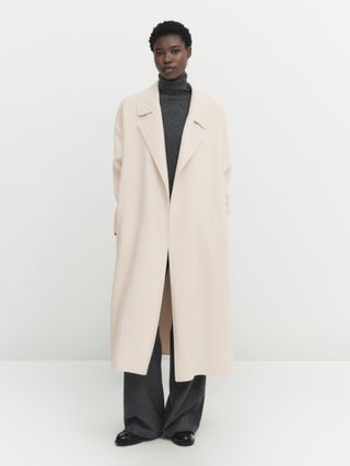 Massimo Dutti + Wool Blend Robe Coat with Belt