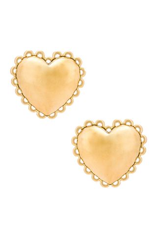 Lele Sadoughi + Lace Heart Button Earrings