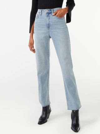 Scoop + Benton High Rise Straight Ankle Jeans