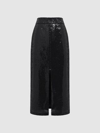 Reiss + Dakota Regular Sequin Pencil Skirt