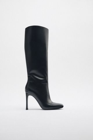 Zara + Heeled Knee-High Boots