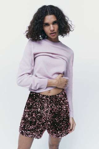 Zara + Sequin Dart Shorts
