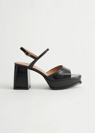 & Other Stories + Leather Slingback Platform Sandals