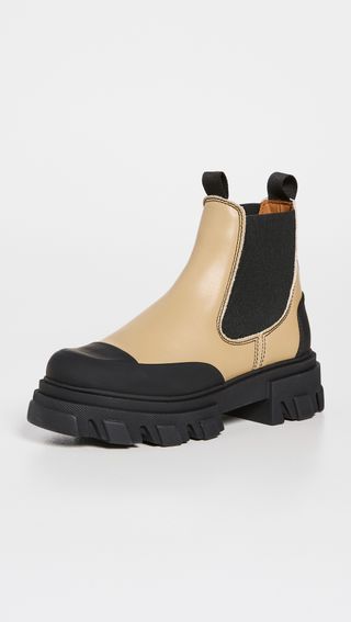 Ganni + Cleated Low Chelsea Boots