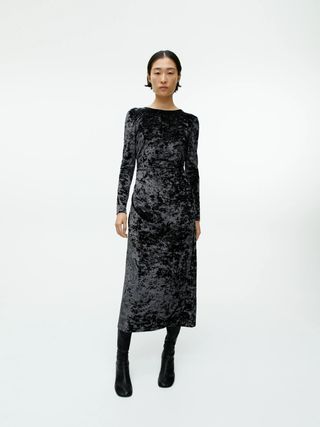 Arket + Tie-Back Velvet Dress