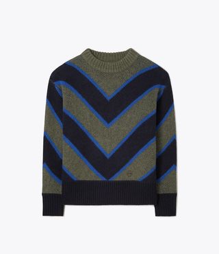 Tory Burch + Colorblock Chevron Sweater