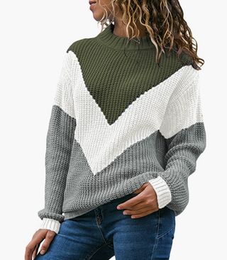Acelitt + Long Sleeve Crewneck Knit Pullover Sweater