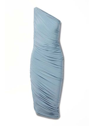 Norma Kamali + Diana One-Shoulder Ruched Stretch-Jersey Midi Dress