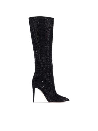 Paris Texas + Holly Crystal-Embellished Suede Knee Boots
