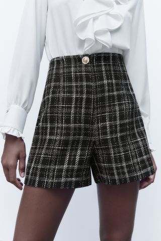 Zara + Textured Weave Shorts
