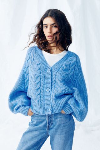H&M + Oversized Cable-Knit Cardigan