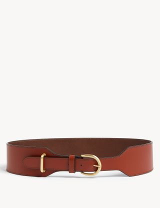 M&S Collection + Leather Wide Waist Belt