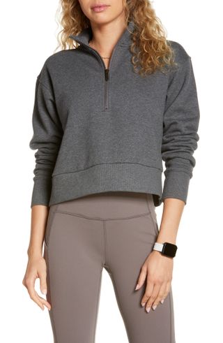 Zella + Cara Lite Half Zip Crop Sweatshirt