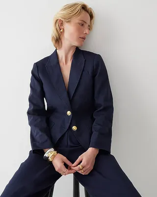 Marie Marot X J.Crew Collection + Blazer in Italian Linen-Blend