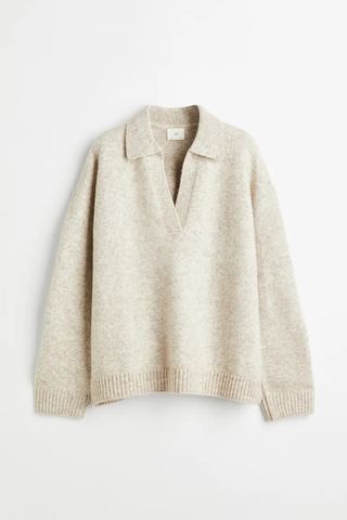 H&M + Fine-Knit Collared Sweater