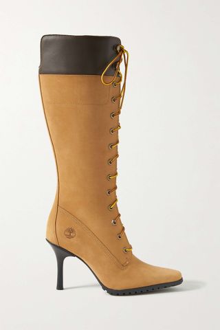 Timberland x Veneda Carter + Leather-Trimmed Nubuck Knee Boots