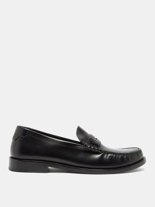Saint Laurent + Le Loafer Leather Penny Loafers