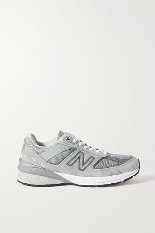 New Balance + 990V5 Suede and Mesh Sneakers