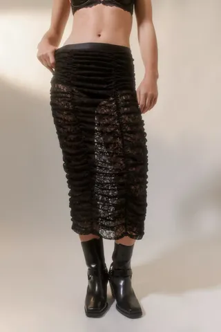 Urban Outfitters + Emery Sheer Lace Midi Skirt